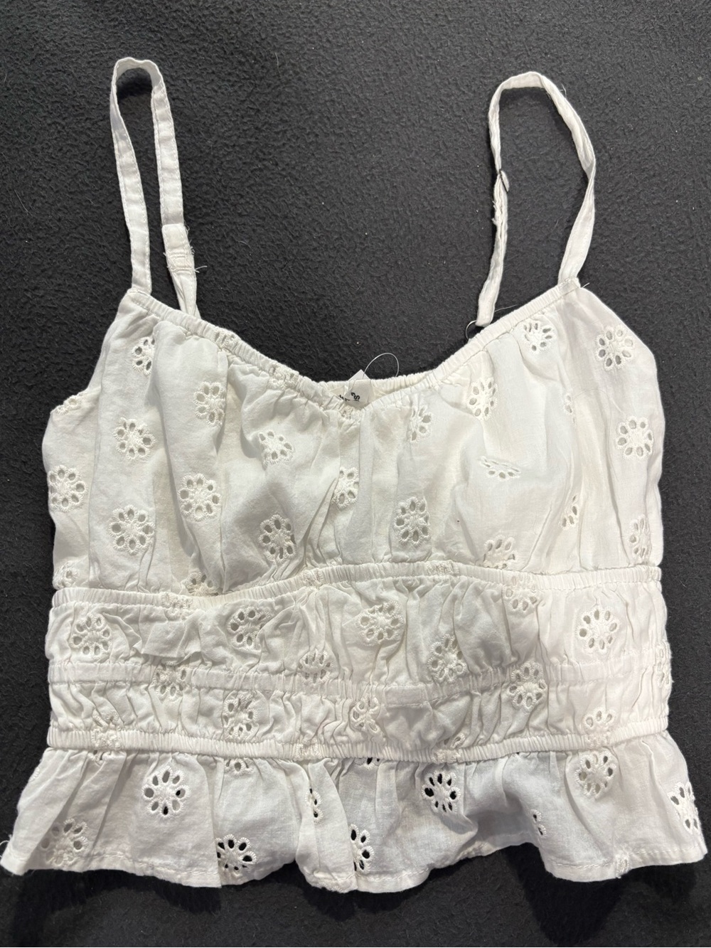 Bluenotes White Eyelet Cotton Tank Top